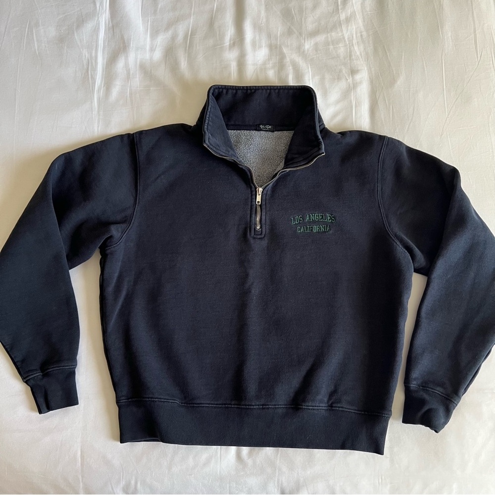 Brandy Melville Black Half-Zip Sweatshirt